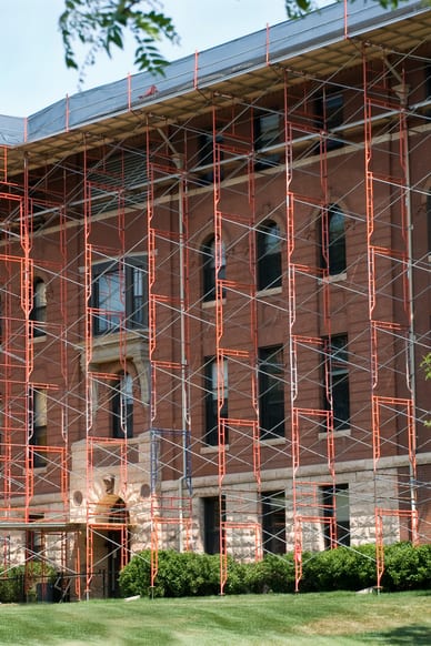 Frame scaffold on a school renovation project