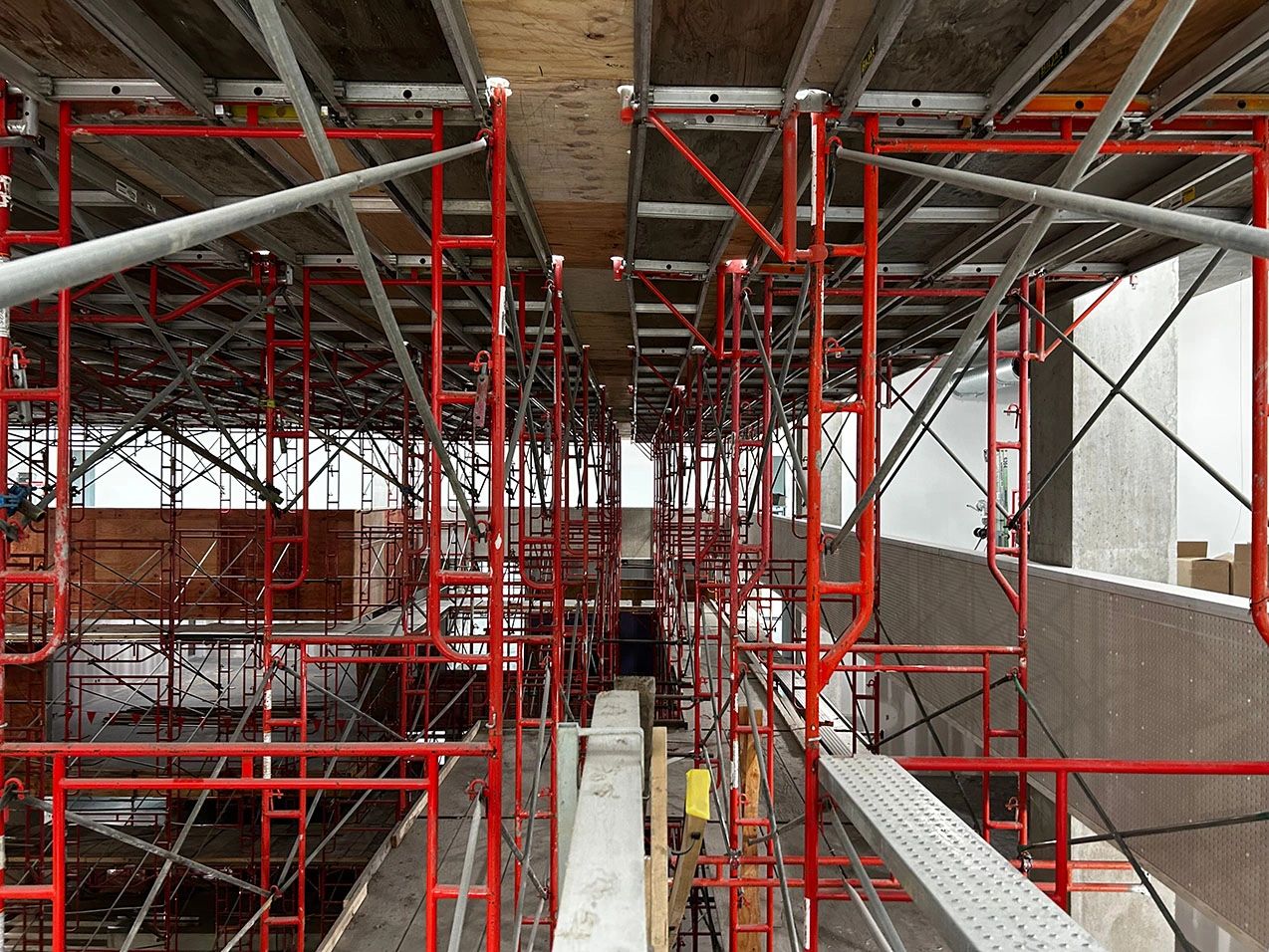 Frame scaffold construction site